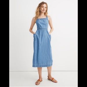 Madewell denim apron midi dress